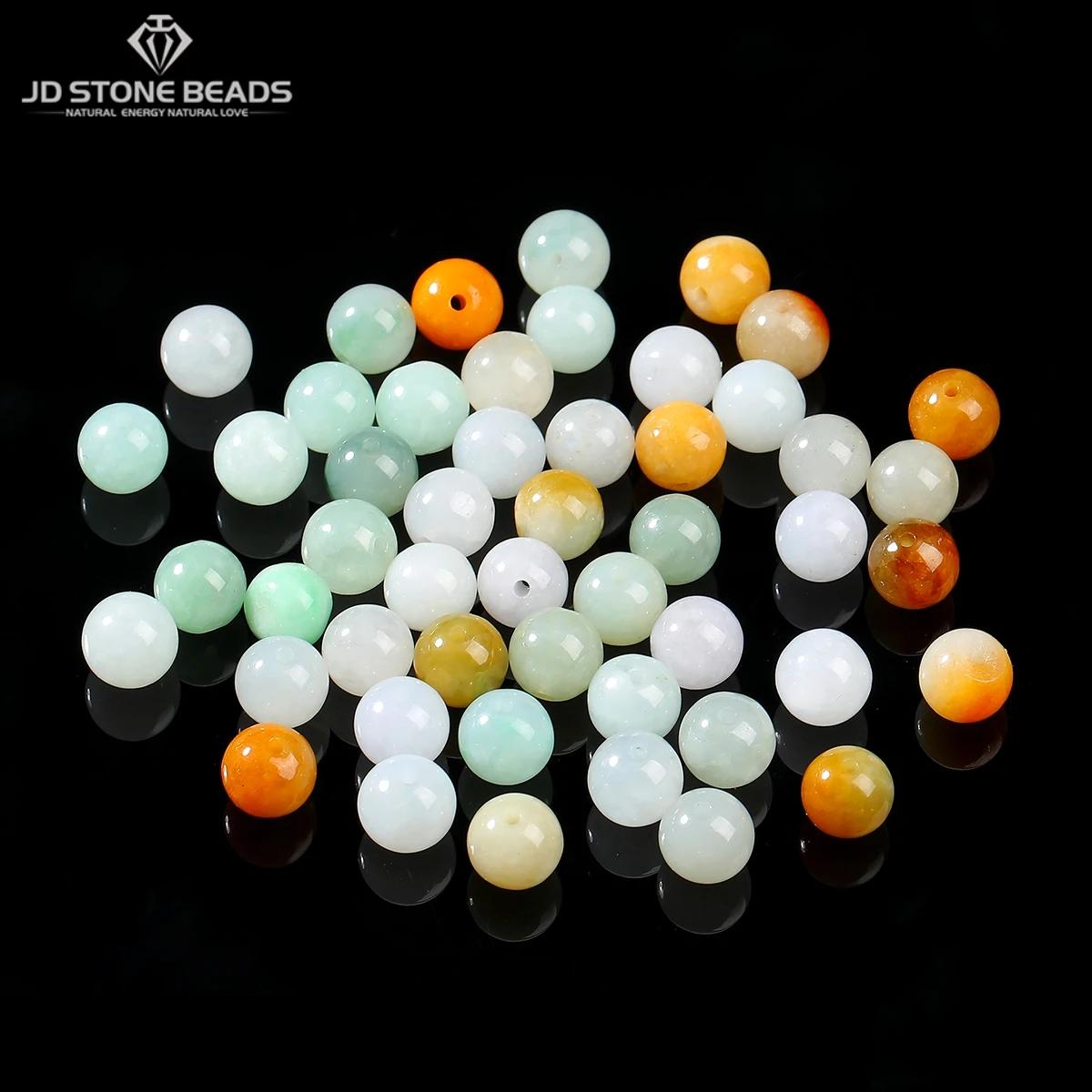 

10 Pcs/lot Natural Stone Tricolor Emerald Jade Bead Loose Spacer 4 6 8 10mm for Jewelry Making DIY Necklace Bracelet Accessory