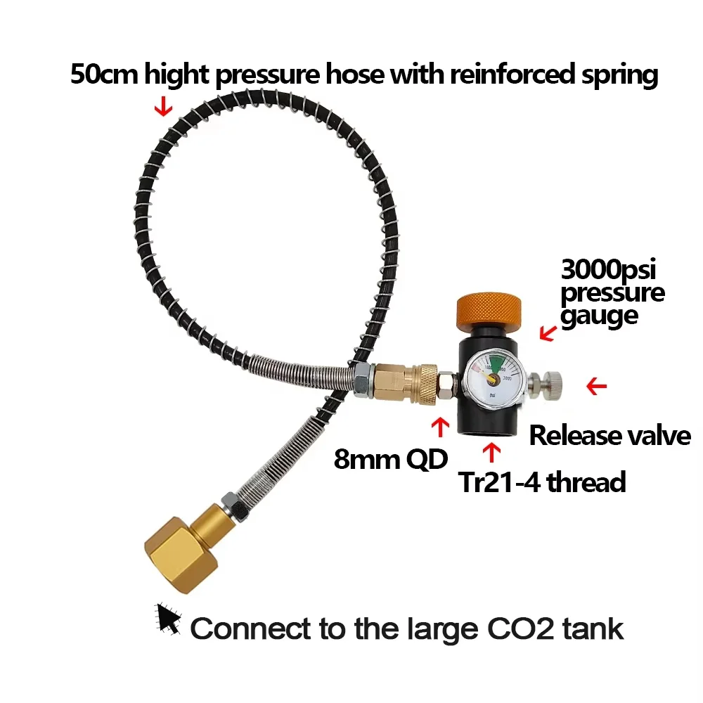 Soda Club Hose Adapter Kit for Sodastream to Charging Refilling the Soda Cylinder from W21.8-14 Thread Large CO2 Carbon Dioxide