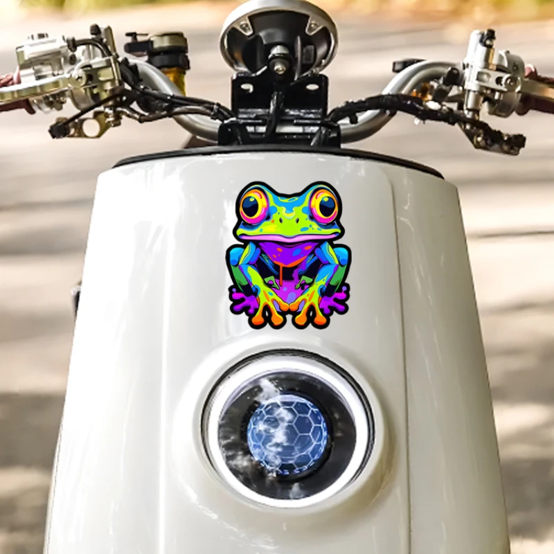 Frog Motorcycle Stickers Motorbike Fuel Tank Front Cowl Side Panels Helmet Decoration Auto Window Bumper Cartoon Vinyl Decals