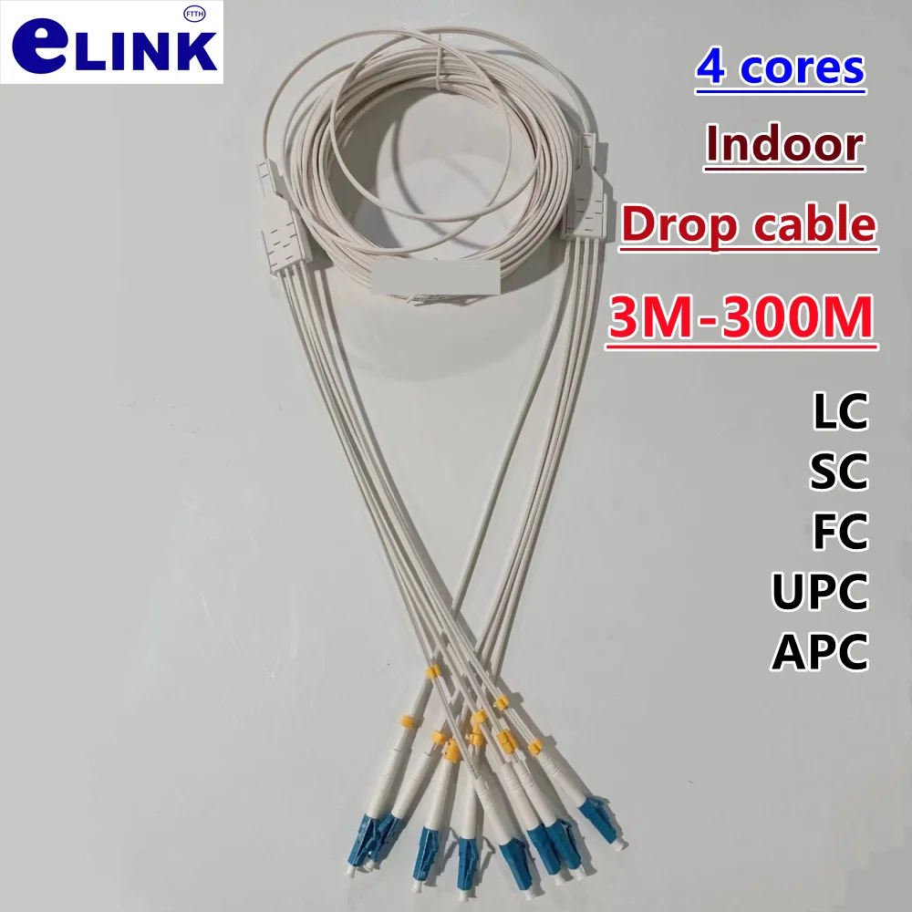 

indoor LC-LC drop patchcord 3M-300M 4 fiber FC LC APC 2 steel 100m200m50m60m SM 4 core ftth jumper 4C fiber optic patch cable