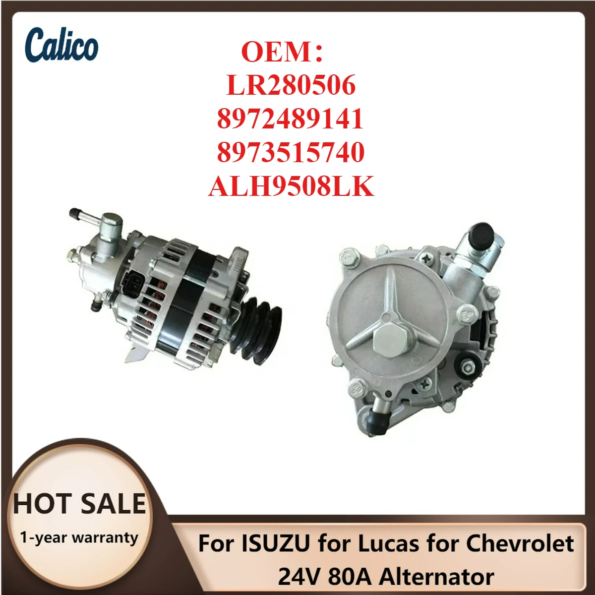 

Лидер продаж: Генератор 24В 80А для ISUZU 4HF1 4HE1, Lucas, Chevrolet (LR280506, 8972489141, 8973515740, ALH9508LK)