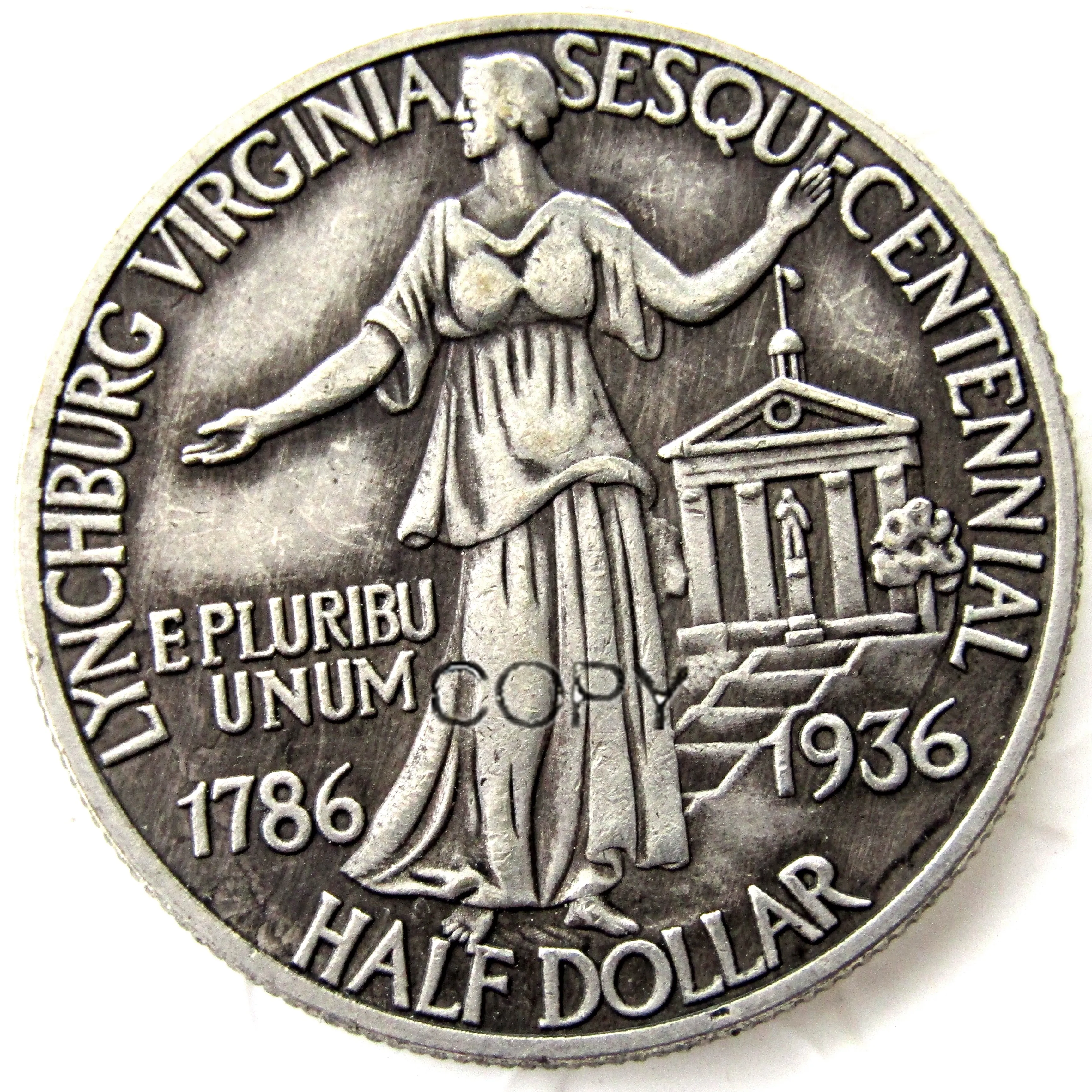 US 1936 Lynchburg Half Dollar Copy Coins Silver Plated