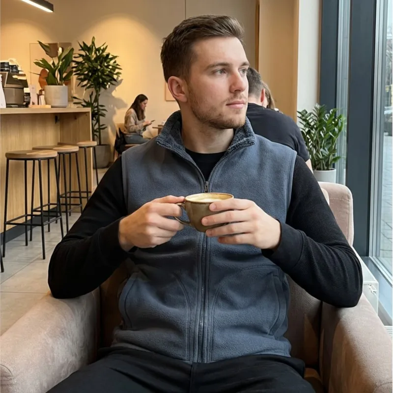 

5XL Men's Business Casual Fleece Winter Vest, Heavyweight Relaxed-Fit Sport Vest for Man, Sherpa Waistcoat Woman