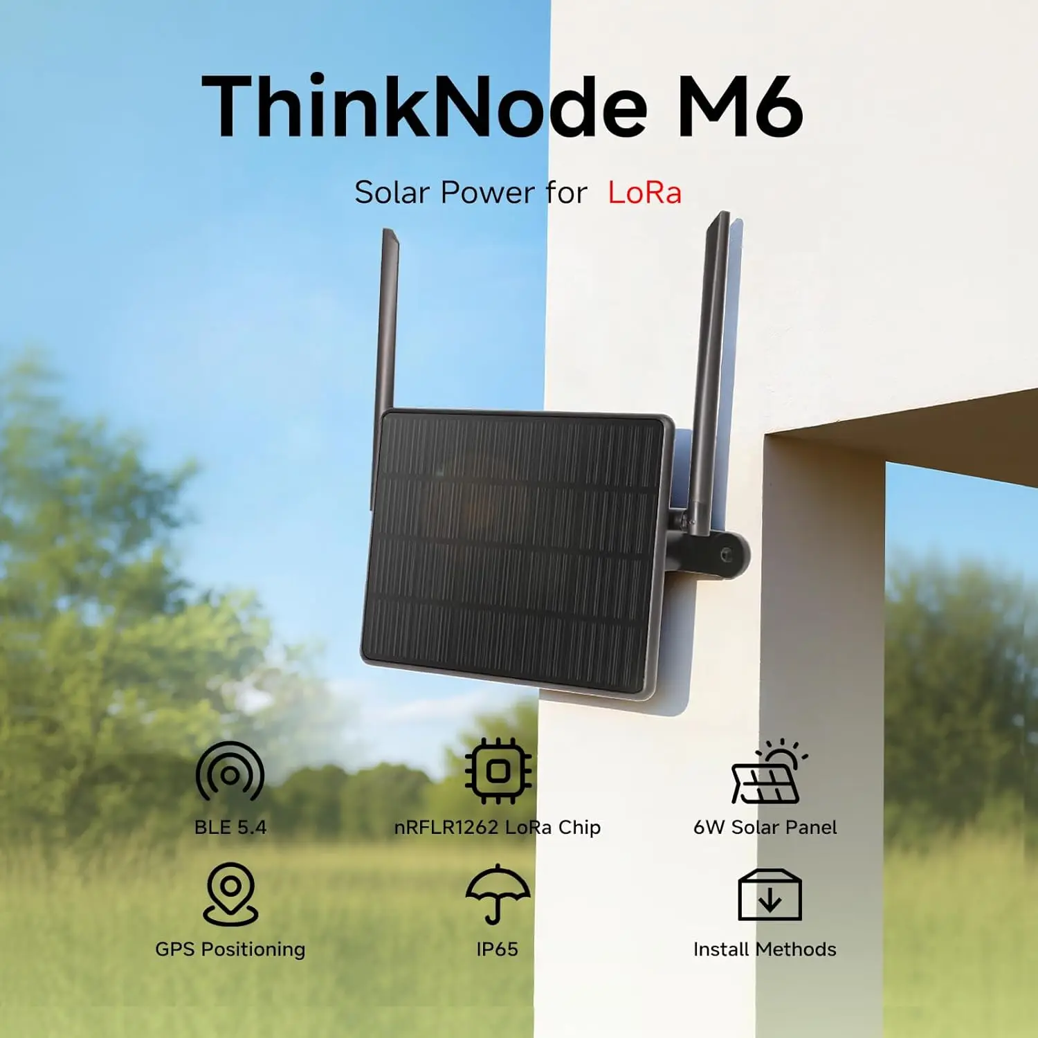 ELECROW Outdoor Solar Powered LoRa Node Repeater with GPS and NRF52840 SX1262 ThinkNode M6 for Meshtastic Meshcore