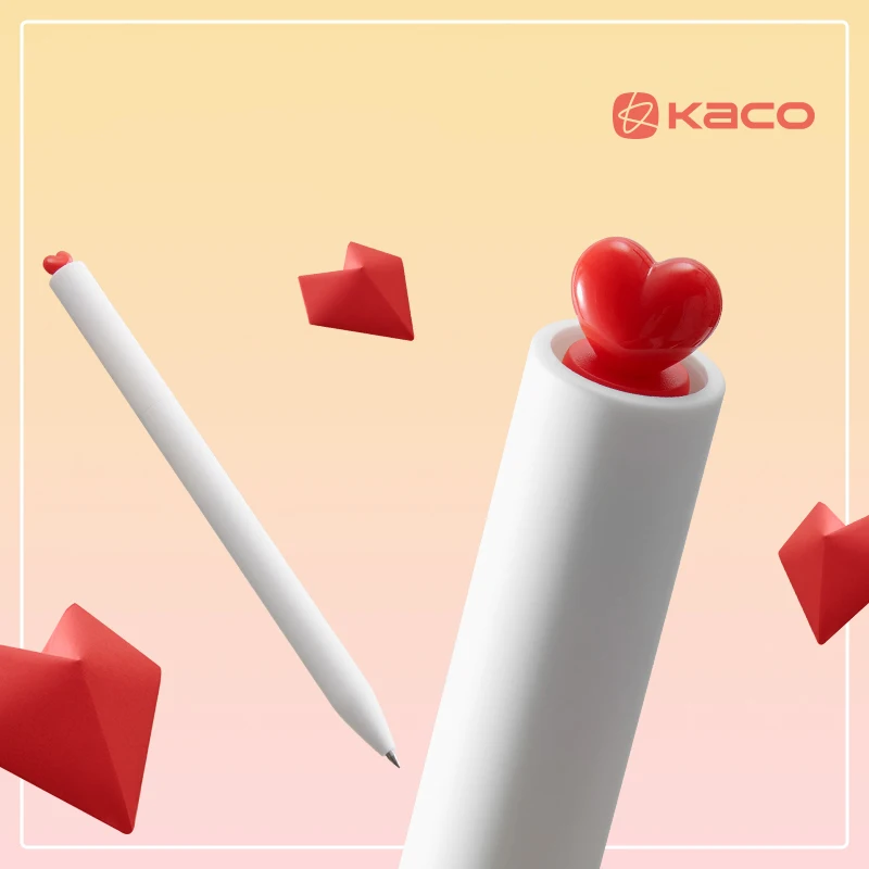 KACO First Love Gel Pen 0.5MM Rotate Core Black Ink Creative Kawaii Signature Stylos For School Office Writing Stationery Suppli