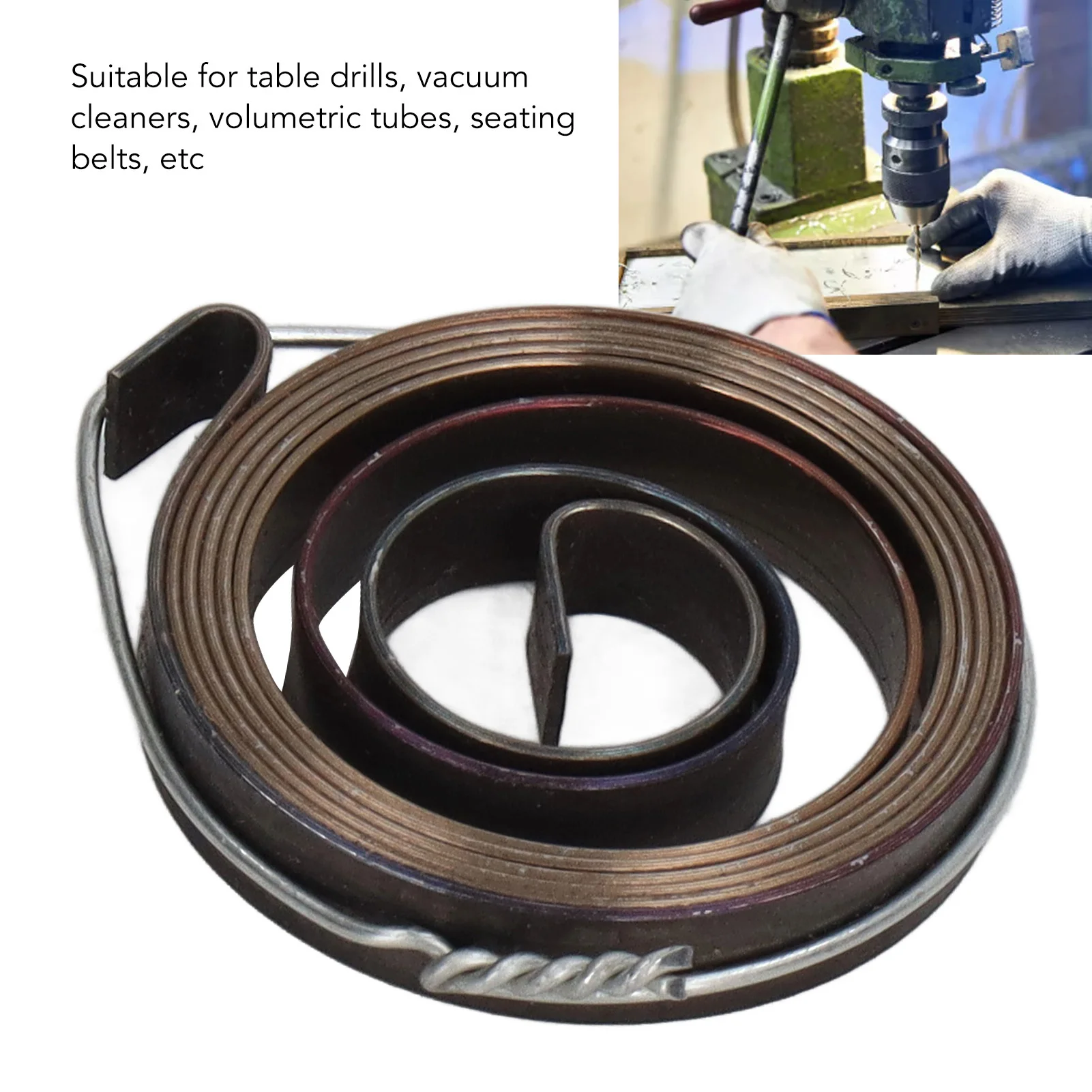 2Pcs Bench Drill Accessories Press Return Spring Chromeplate Robust Stable Quill Feed Return Coil Spring