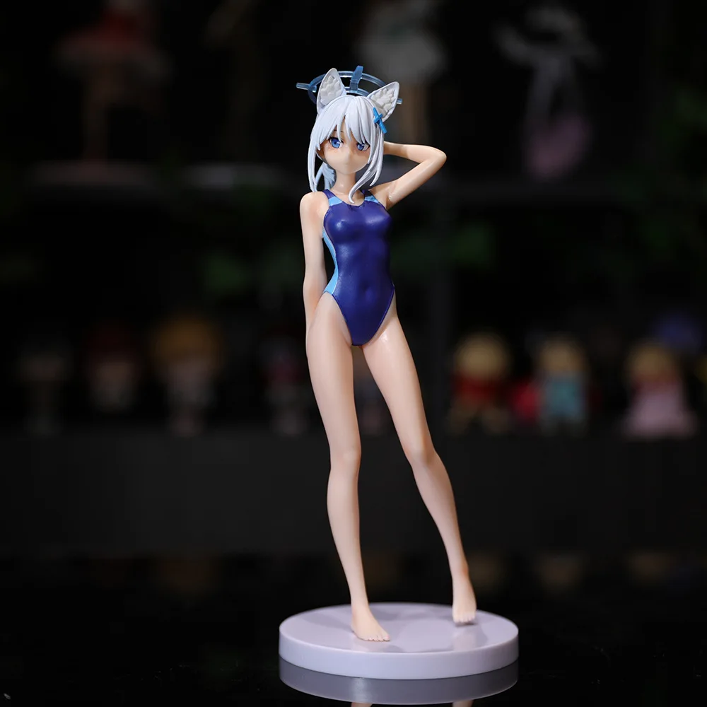 23CM Anime Game Azur Lane Sunaokami Shiroko Swimsuit Deadpool Anime Model Toy Standing Posture Gift Collection Action Figure
