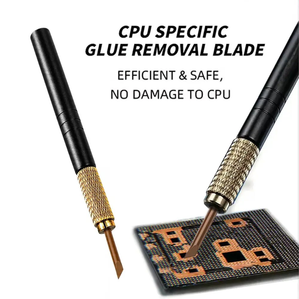 Non-Metal CPU Glue Removal Blade Easy Replacement Precision Blade Blade Tip with Handle Separate Blade Tip Phone Repair Scraper