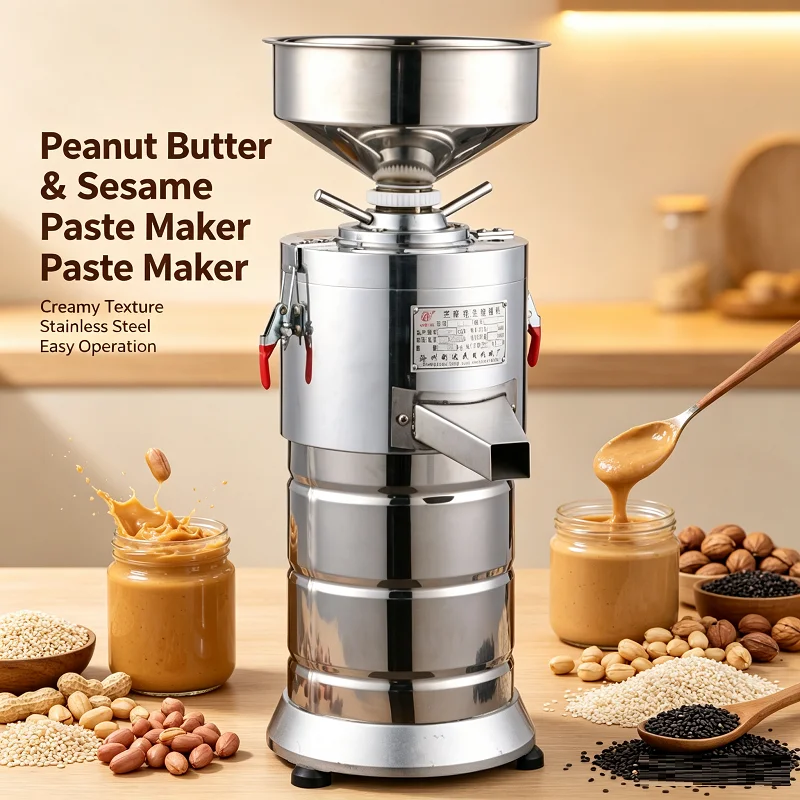 Electric Stainless Steel Nut Butter Maker 110&220V Commercial Home Peanut Sesame Almond Soy Paste Grinding Crusher