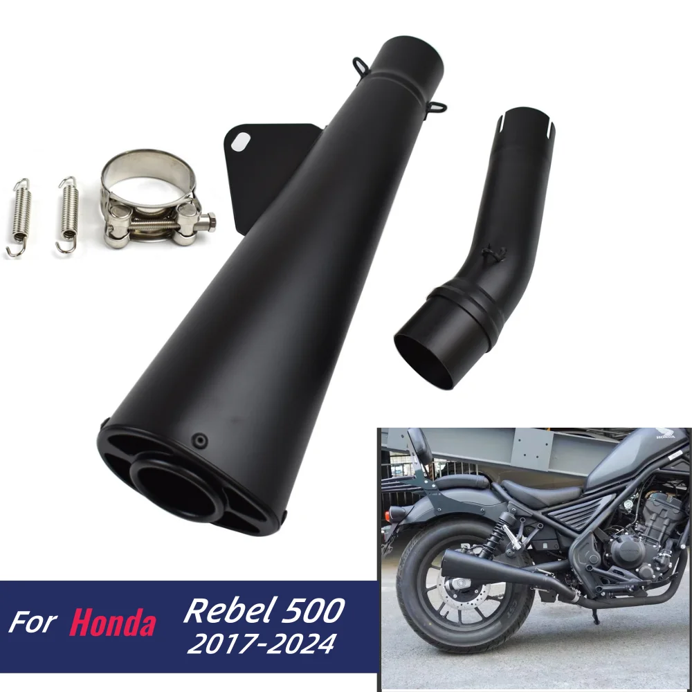 

CM500 CMX500 Exhaust Pipe For Honda Rebel CMX CM 500 2017-2024 Motorcycle Stainless Steel Manifold Black Mid Pipe Retrofit