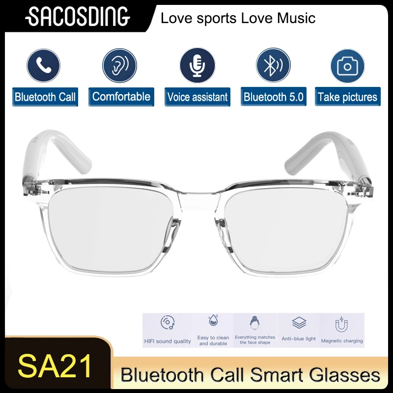 

Driving Smart Glasses Wireless Bluetooth 5.0 Music Audio Glasses Smart Anti-Blue Light HD Headphone Call Music Eyeglasses ios