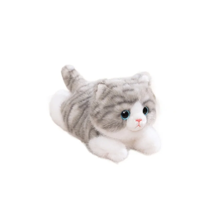 ตุ๊กตาแมวซายต์ ดูดู นอนคว่ำ ของเล่นตุ๊กตาแมวเหมือนจริง ตุ๊กตาแมวตัวเล็กนั่งยอง ตุ๊กตาผ้าพลัฌเหมือนจริงสำหรับเด็กและนักสะสม