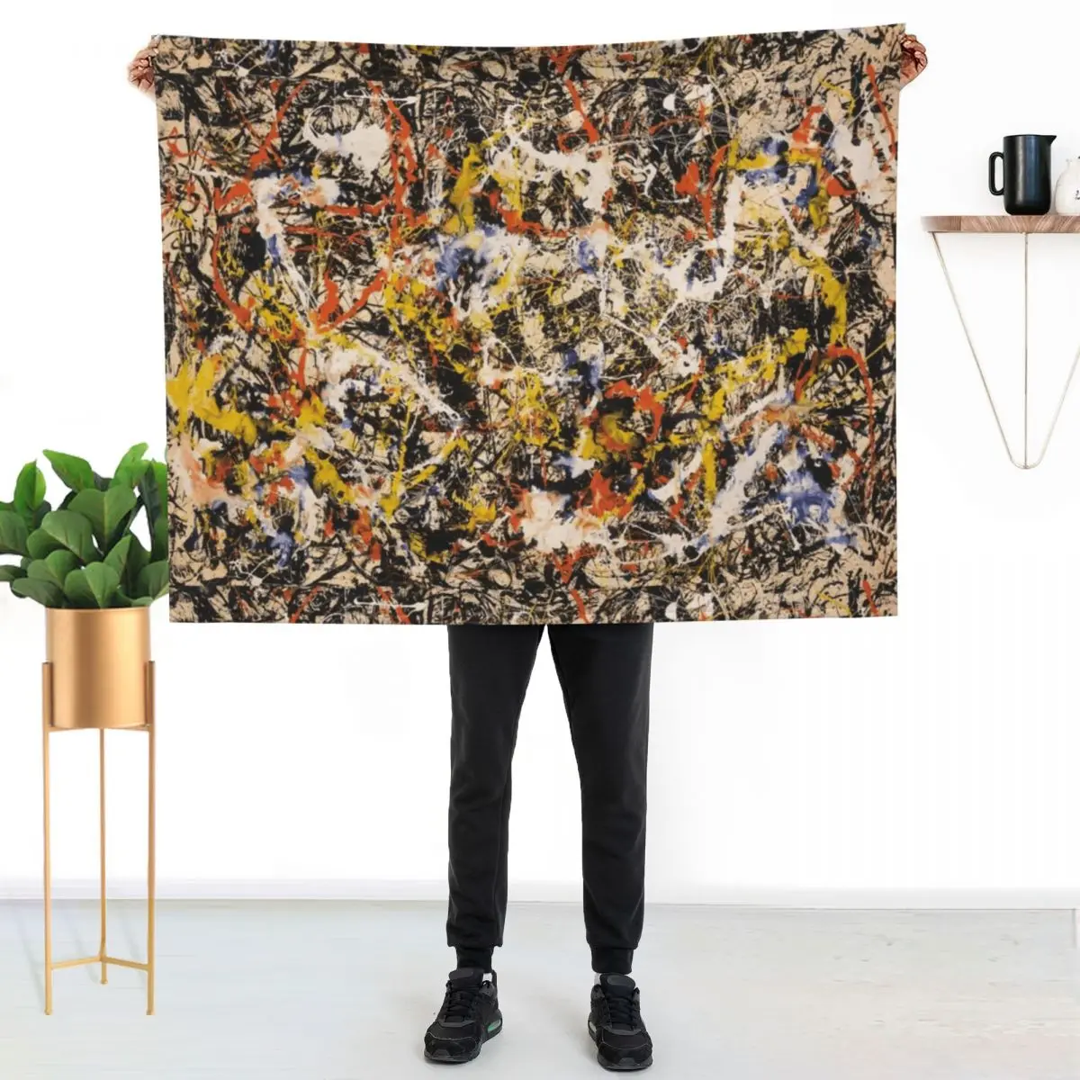Jackson Pollock--- Convergence Throw Blanket Cozy Microfiber Throw Blanket for Home Bedroom
