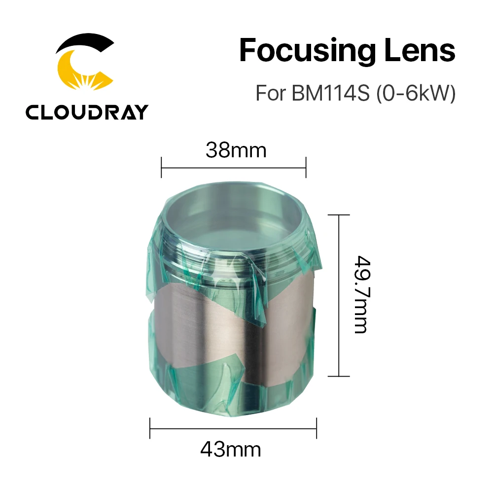 Imagem -04 - Cloudray Bm114s Colimating & Lente de Focagem D37 F100 & D38.1 F200 mm com Suporte de Lente para Raytools Cabeça de Corte a Laser Bm114s