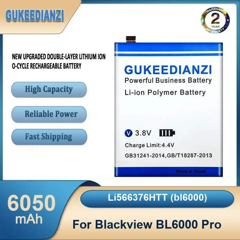 

Li566376HTT (bl6000) 6050 мАч аккумулятор мобильного телефона большой емкости для Blackview BL6000 Pro