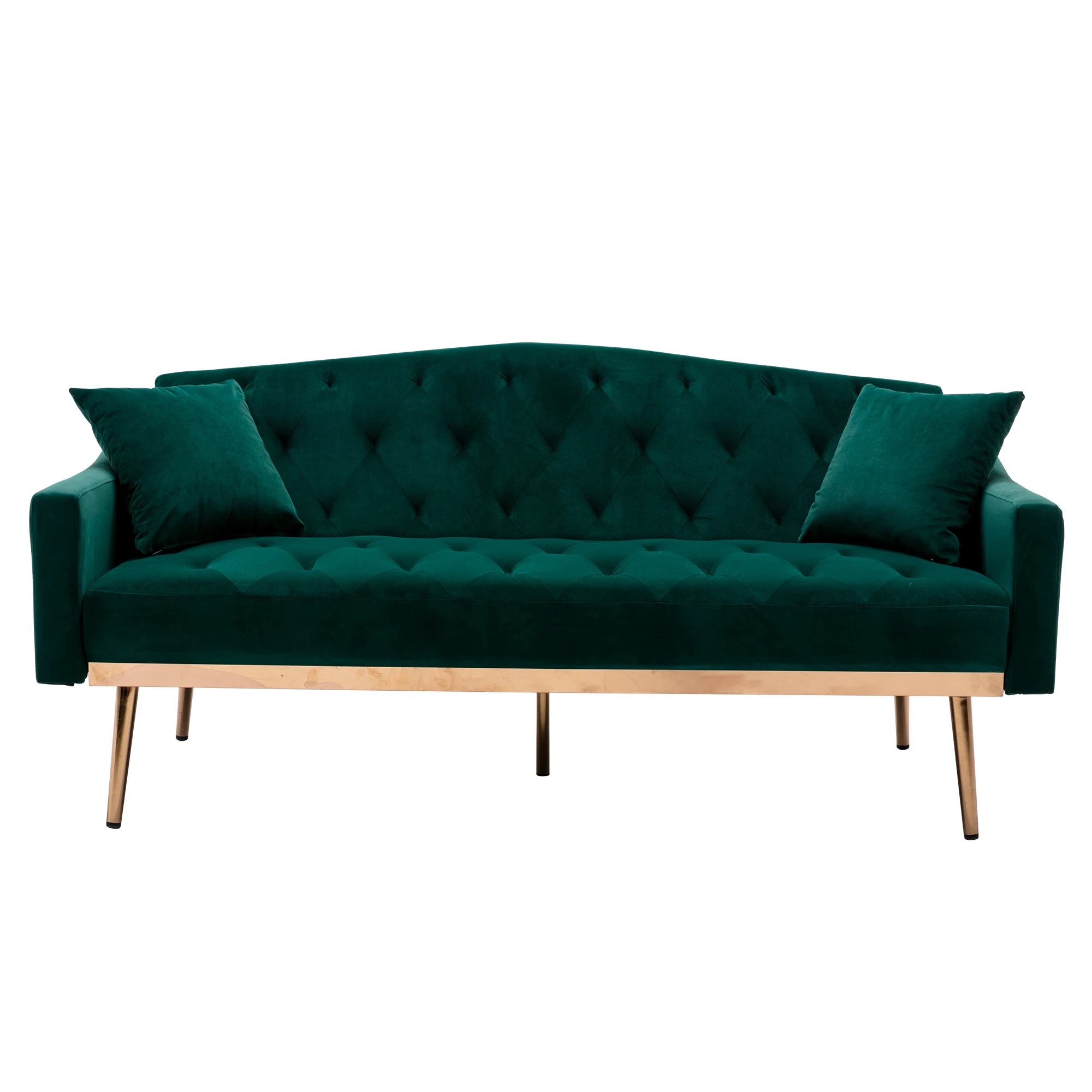

Modern green velvet folding sofa multi-purpose love seat sofa bed