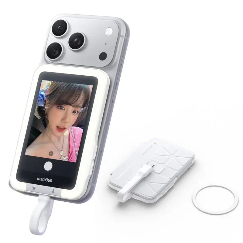 

Магнитный монитор Insta360 Snap для селфи и видеоблогов с задней камеры смартфонов iPhone 17/16/15 Plus Pro Max и Android