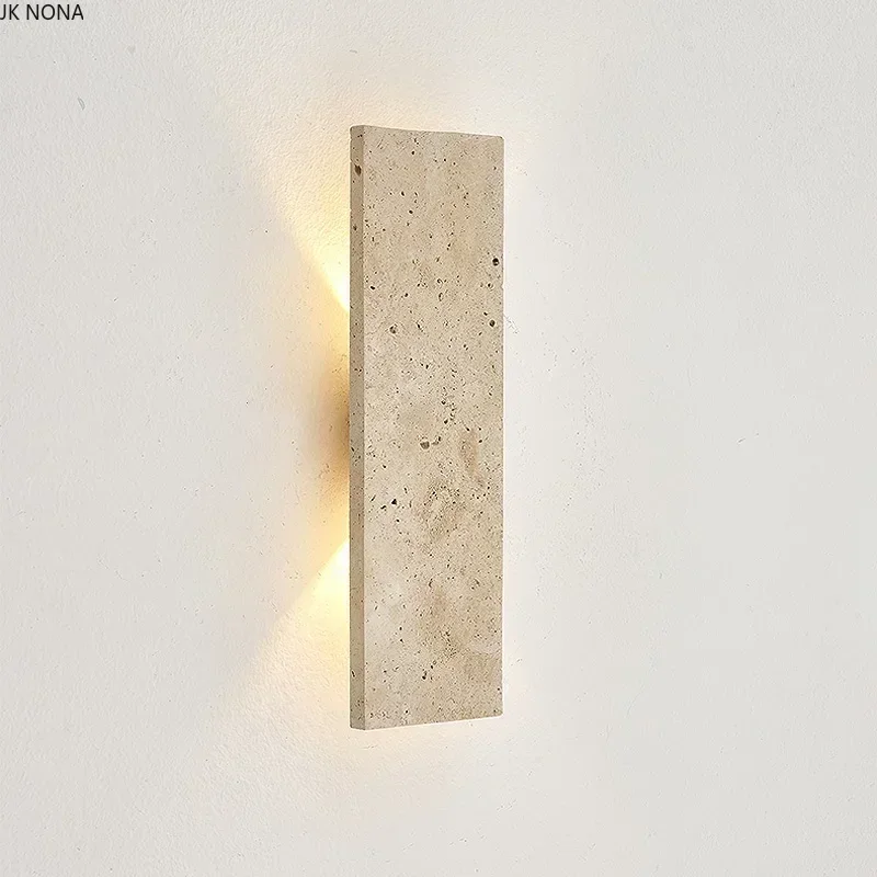 Outdoor Waterproof Yellow Cave Stone Medieval Wabi Sabi Bedroom Cream Wind Up and Down Luminous LED Wall Lamp Outdoor Lighting