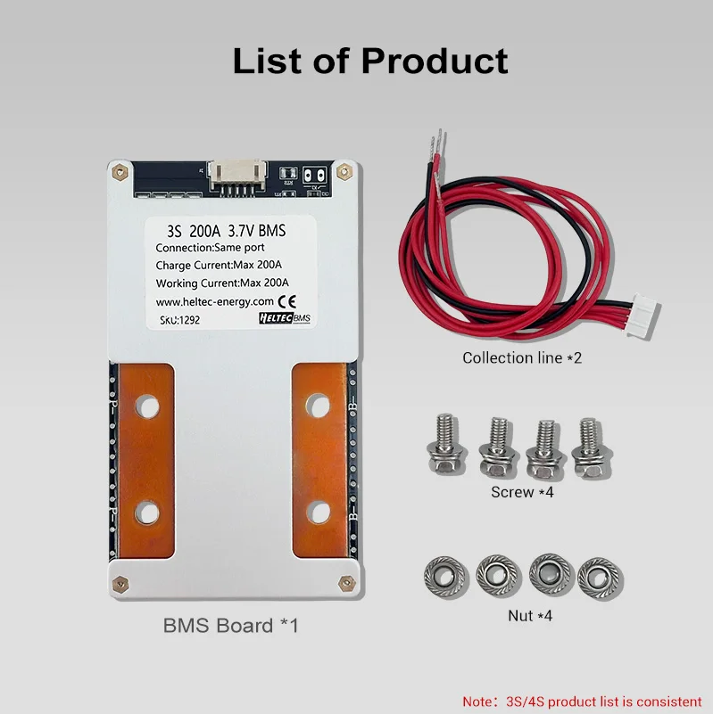 Heltecbms 3S 4S bms 12v lifepo4/18650/21700 литиевая батарея 80A 100A 120A 160A 200A 300A 330A380A балансировочная плата 12V ИБП инвертор