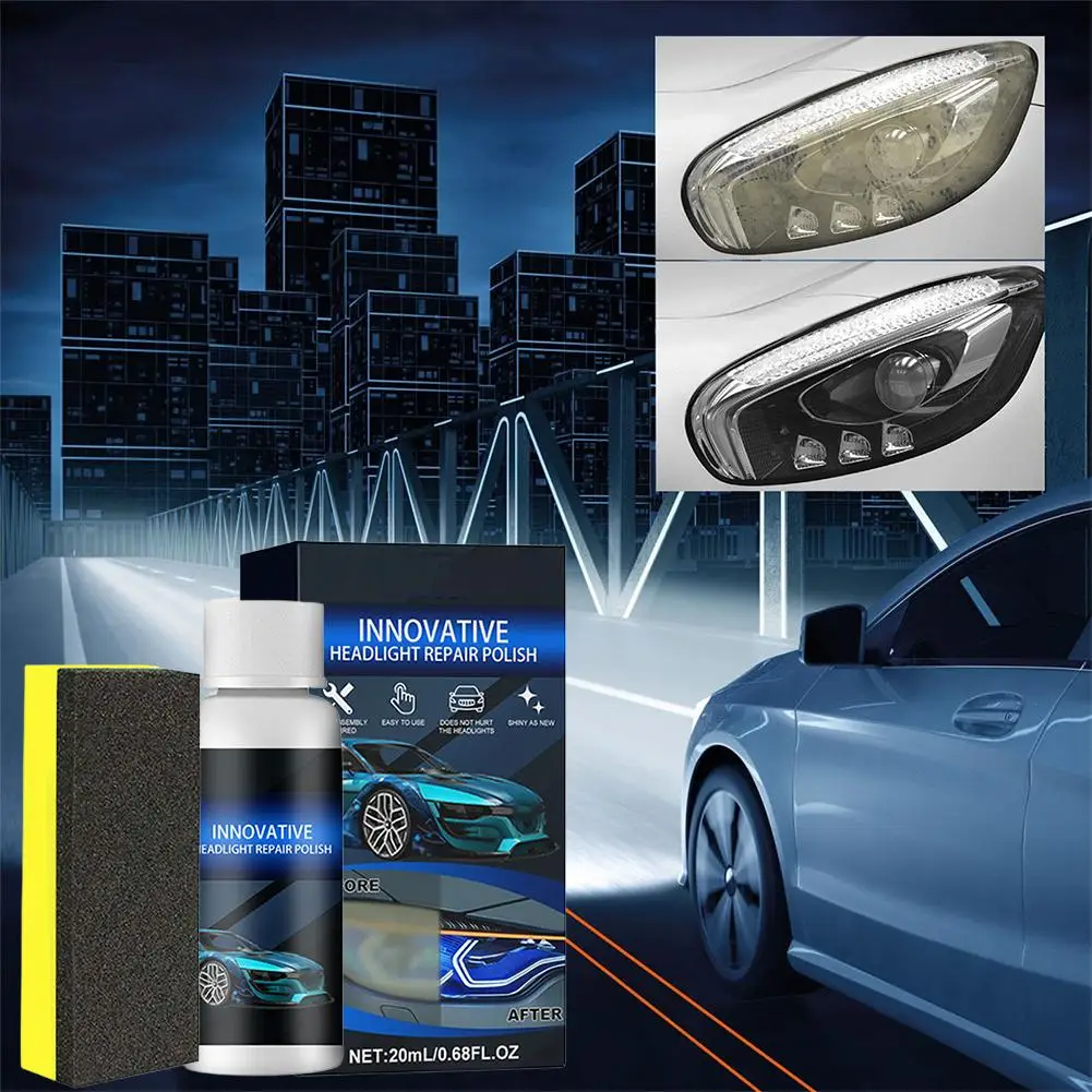 Ultra Headlight Restoration Kit Contains Sponge Brush Taillights, On Heavy-Duty Lenses Headlights, Restoration Plastic Use E6T8