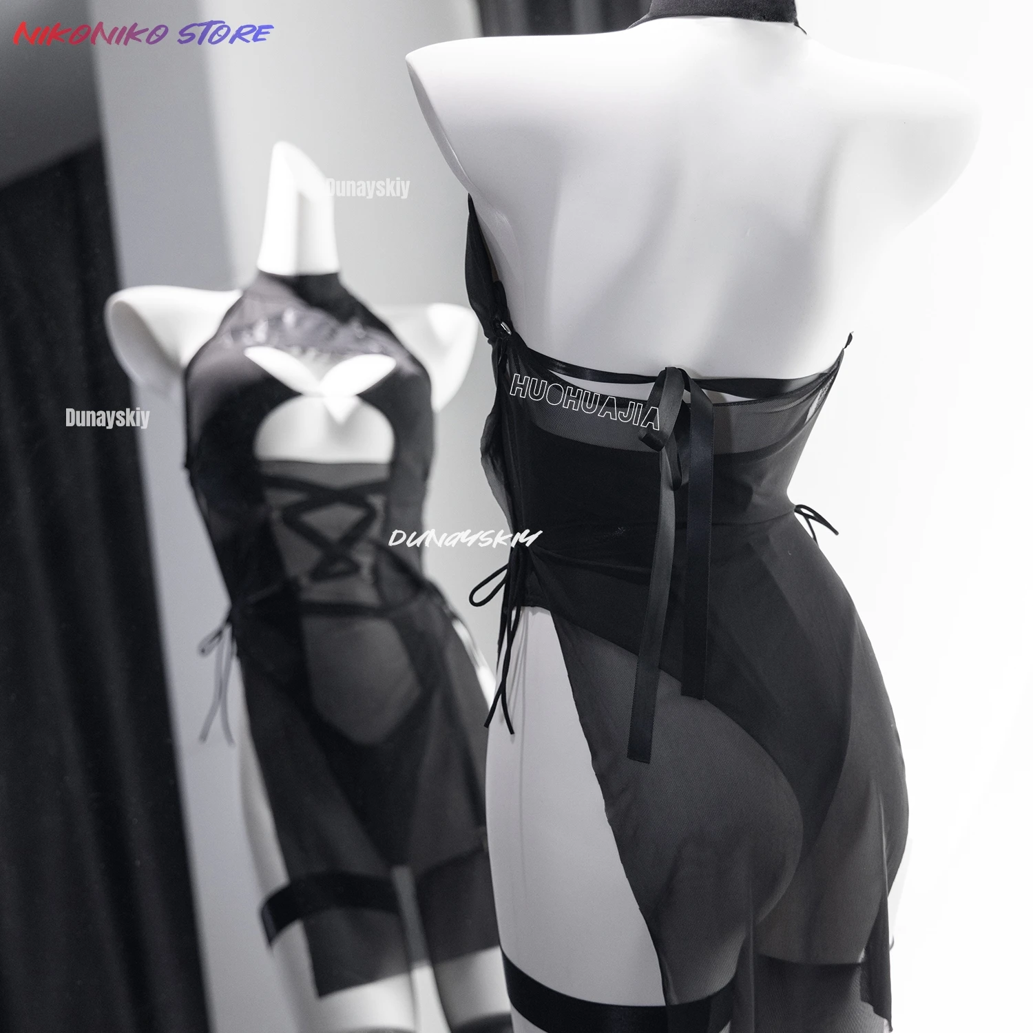 Nier Automata 2B ملابس السباحة 2b فستان NIKKE YoRHa 2B تأثيري حلي للنساء هالوين شيونغسام مثير الملابس الداخلية عيد الميلاد ازياء