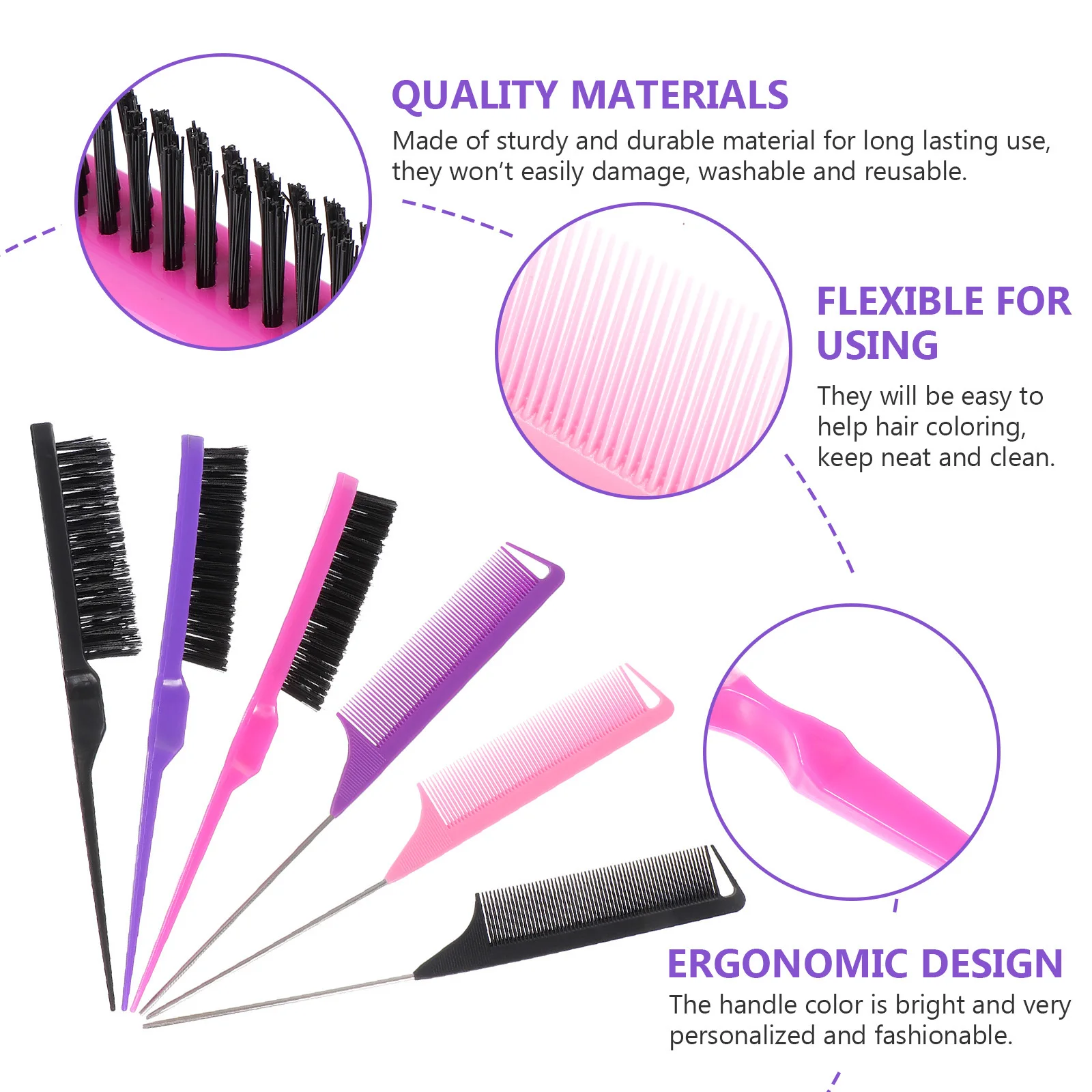 

3 компл. расческа для окрашивания волос, профессиональная многоразовая моющаяся гибкая расческа для окрашивания волос, салон для домашнего использования, парикмахерский инструмент, пластик