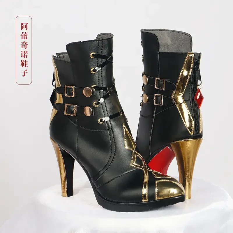 IN STOCK Harlequin Cosplay Shoes Game Genshin Impact Fontaine Fatui Harbinger Harlequin Shoes Costume Women Cosplay Shoes