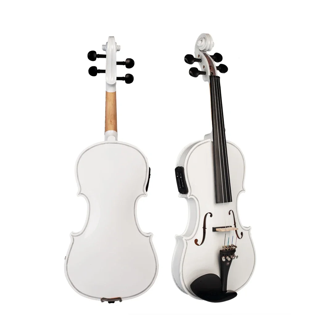 

Acoustic Electric Fiddle 4 Strings White Violin Fiddle 4/4 Full Size Student Violinos Accessories SET
