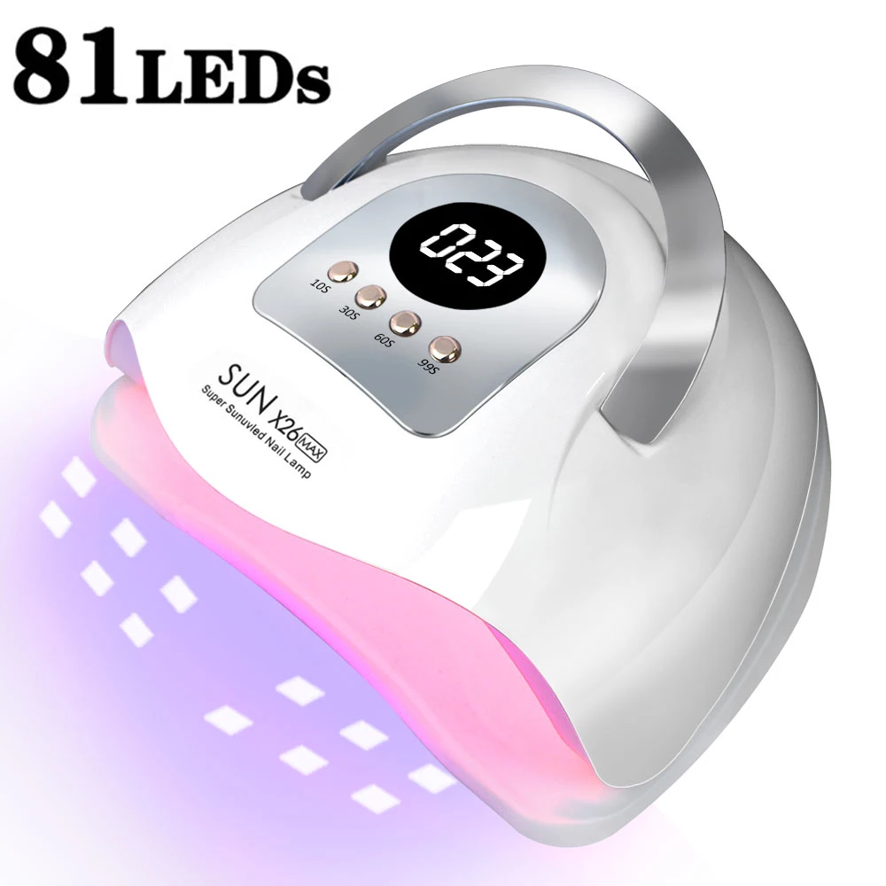 Professioneller Nageltrockner, LED-UV-Lampe für Nägel, Gel-Nagellack-Trockner, 81 LEDs, Licht, Nagelkunst-Zubehör, aushärtendes Gel, Zehennägel