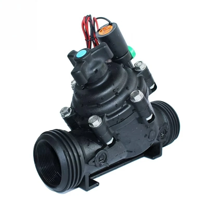 201BM 2" Plastic Solenoid Valve Electric Remote Control Irrigation 2 Inch Agriculture Landscaping Female BSP Flange DN250 AC DC