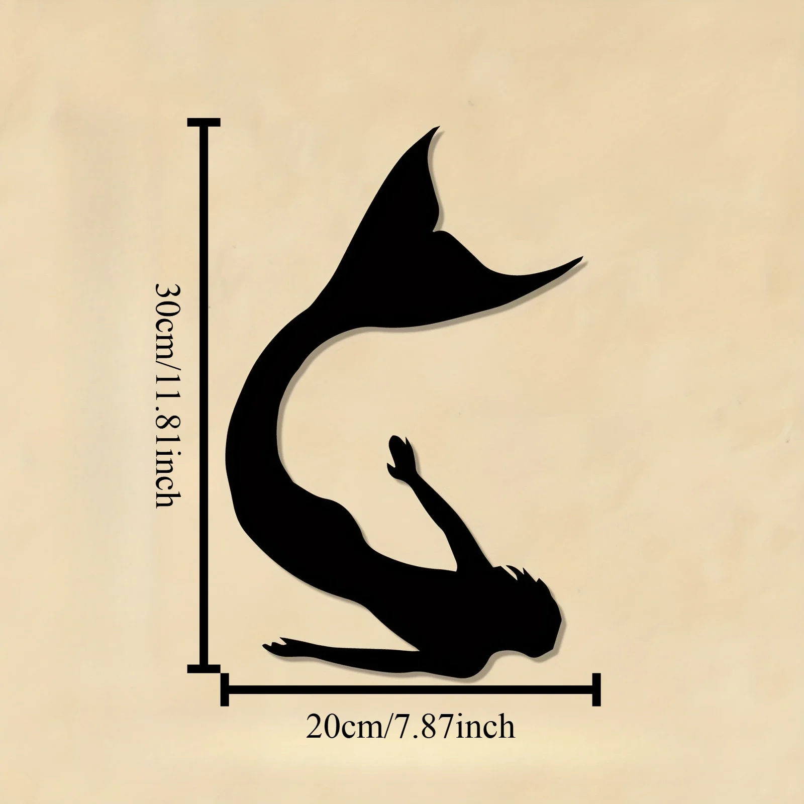 CIFBUY Wrought Iron Mermaid Wall Art Decor, Rustic Marine Woman Fish Scale Sign, Indoor Hanging Plaque 8x12 Inch, Weatherproof