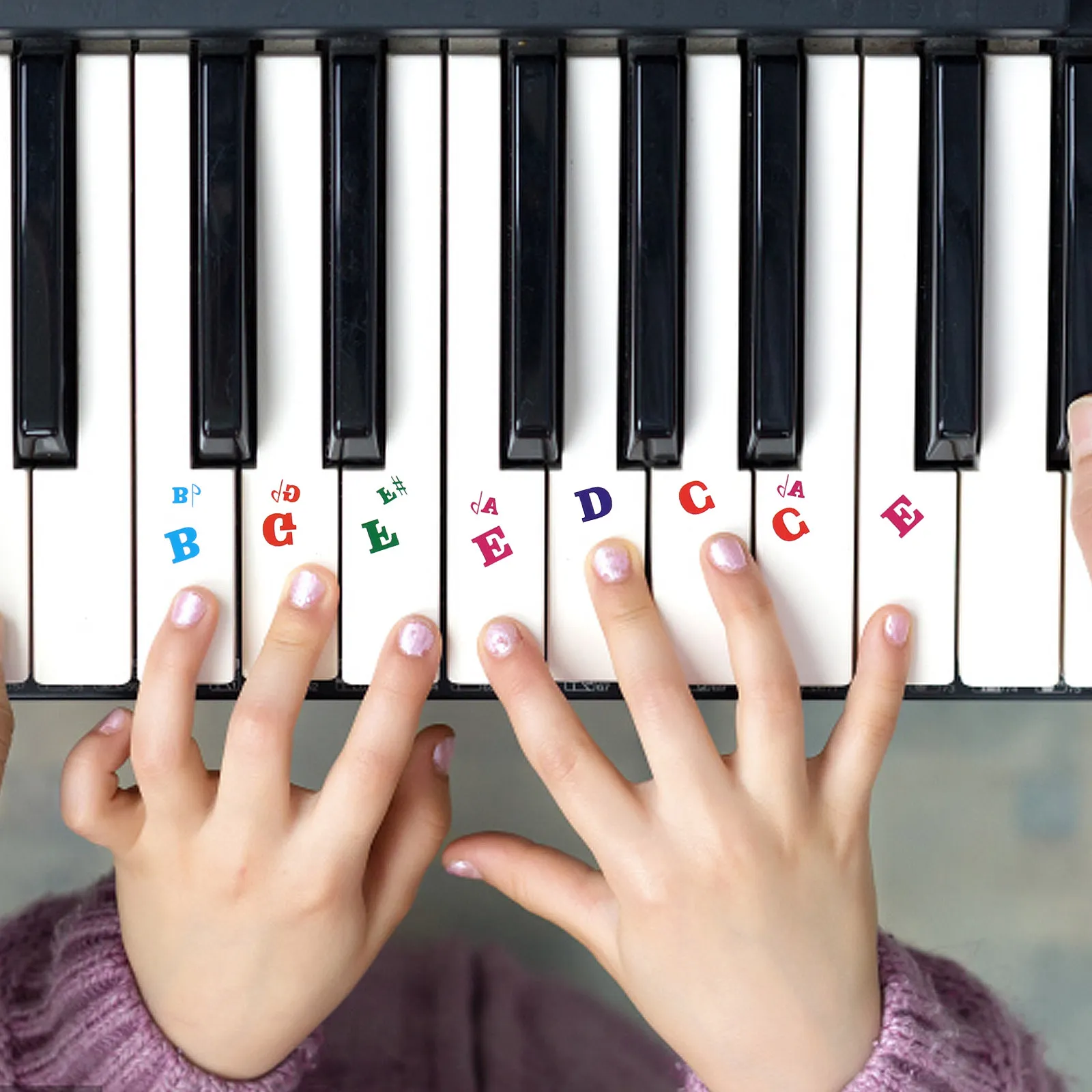 1Sheet Piano Keyboard Stickers Paper Material Easy Peel No Residue Safe for Beginners Electronic Piano Labels