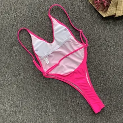 Bañador de una pieza con Micro Tanga para mujer, traje de baño Sexy, Monokini de playa, 2024