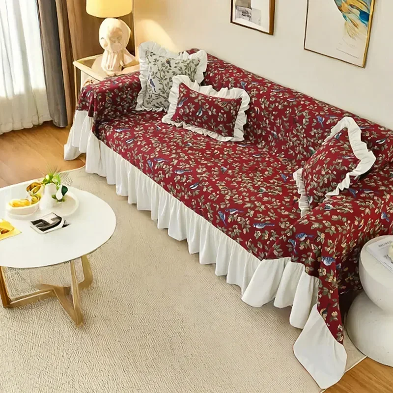 High-end Skirt Sofa Towel Light Luxury Living Room Sofa Cover Universal One-piece Dust Cover Sofa Cover for All Seasons