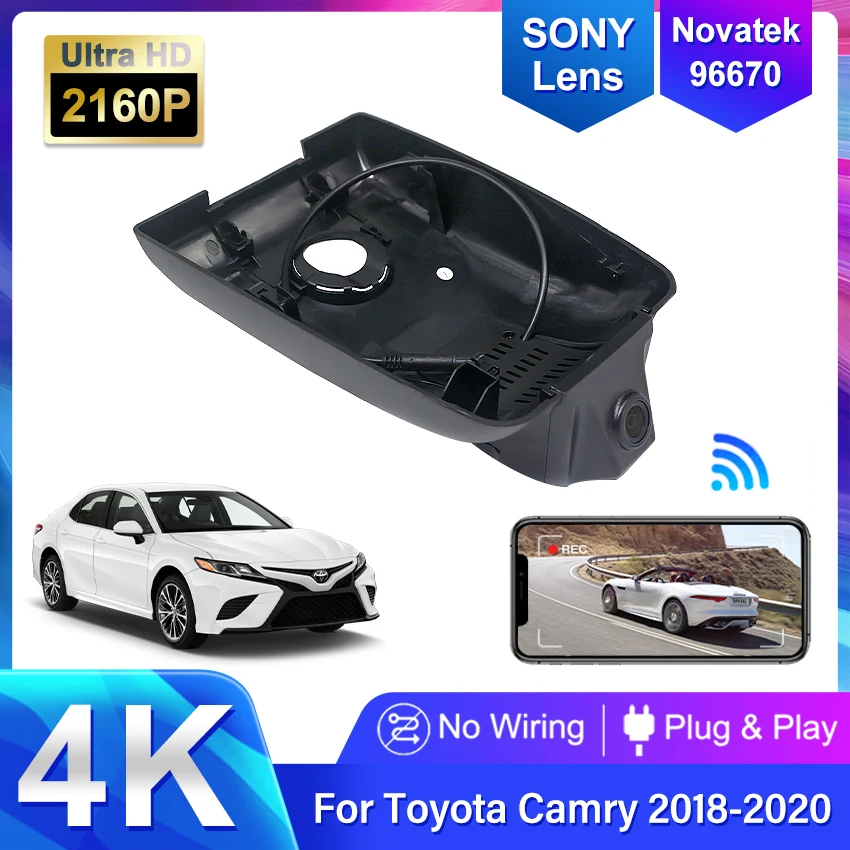 4K Wifi Car DVR Hidden Dash Cam For Toyota Camry xv70 70 v70 For Toyota Camry LE XLE For Toyota Camry SE XSE 2017 2018 2019 2020