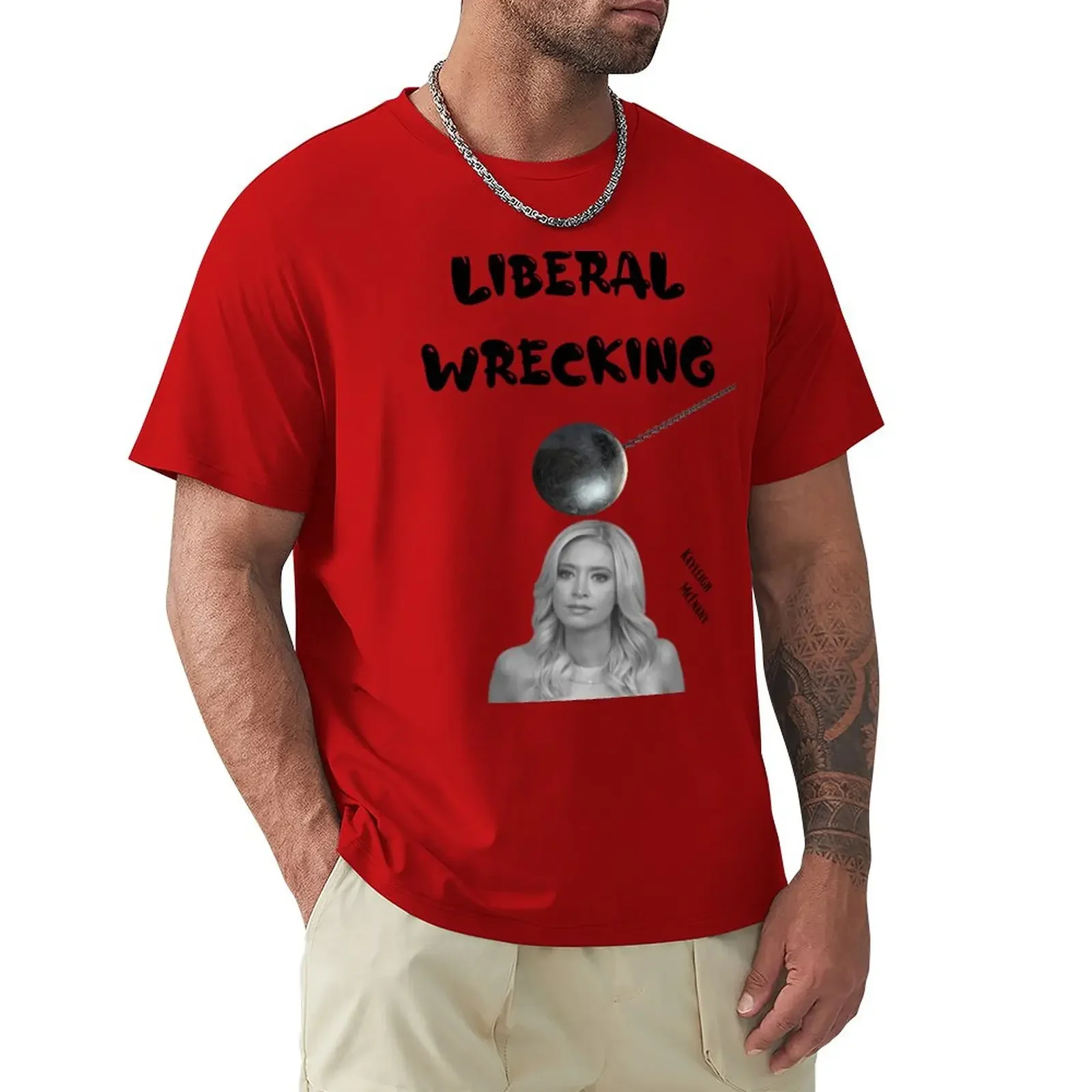 Kayleigh McEnany liberal wrecking ball T-Shirt blanks sports fans mens graphic t-shirts hip hop