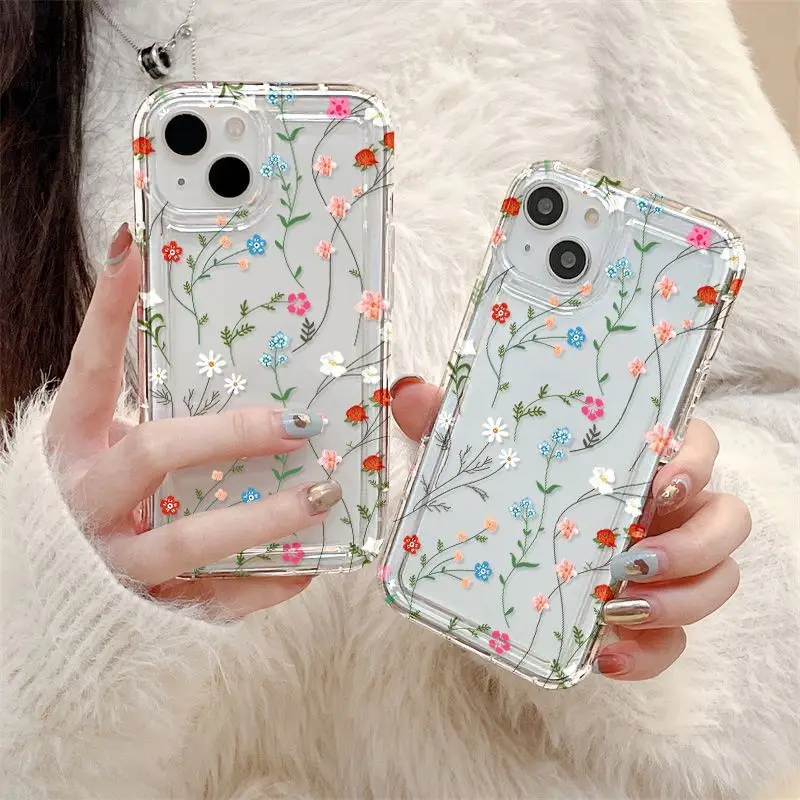 Flower Phone Case For iPhone 16 Pro Case iPhone 15 14 13 12 11 Pro Max 13 12 Mini Shockproof Soft Clear Cover Funda ﻿ image 4