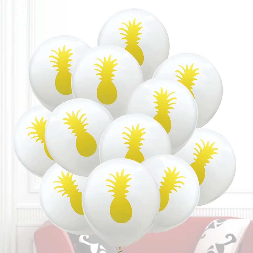 

12Pcs 12Inch Pineapple Pattern Balloon Premium Latex Party Decoration for Summer Wedding Holiday Gathering Decor