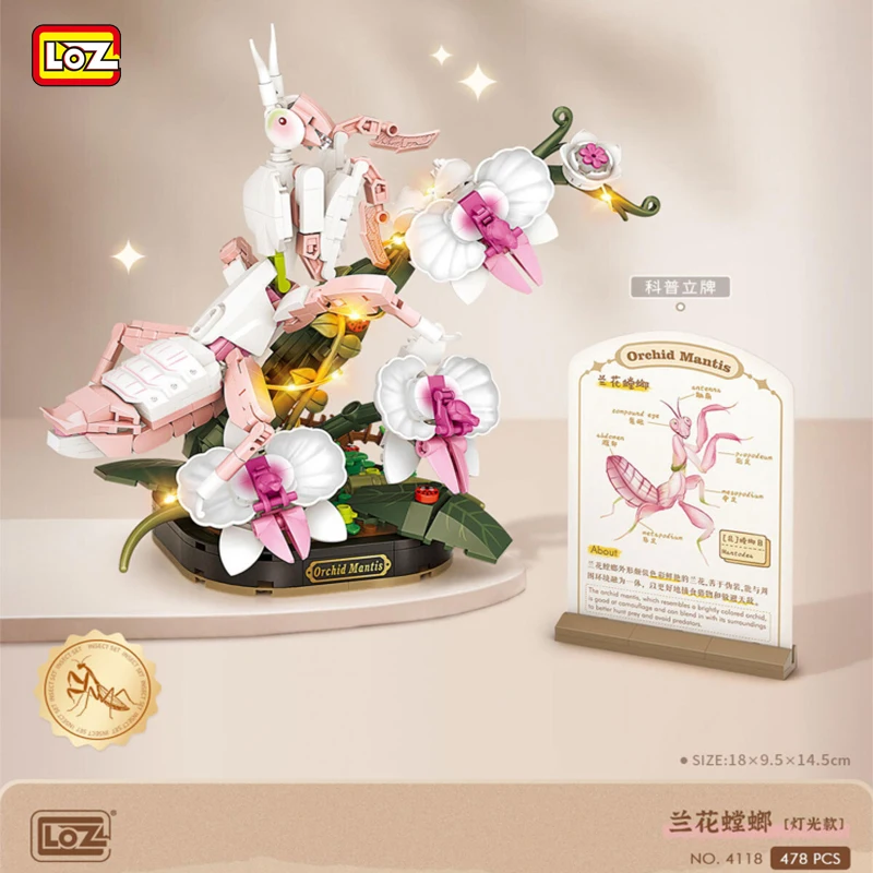 Новый строительный блок LOZ, оригинальная насекомая, бабочка, богомол, пчела, 3D мини-сборка, головоломка, модель, украшение, детские игрушки, подарок для девочек
