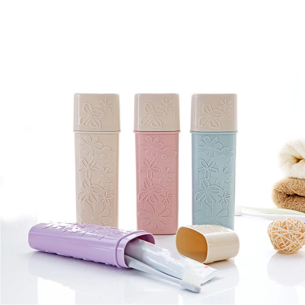 

Lightweight Portable Oval Toothbrush Case Detachable Travel Toothpaste Holder Small Convenient Travel Storage Box Protective