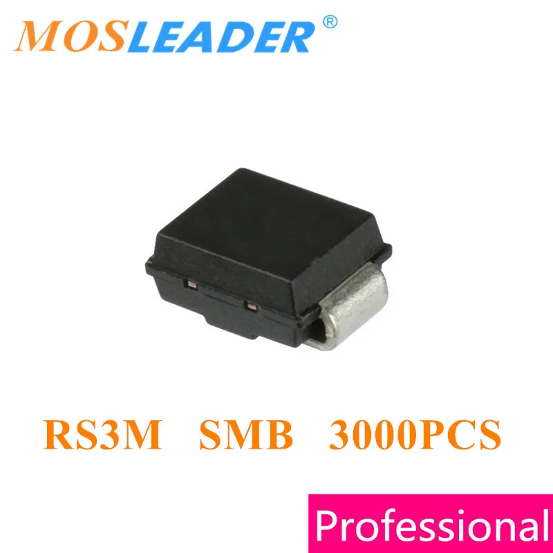 

Mosleader 3000PCS RS3M SMB DO214AA FR307 3A 1000V 1KV Chinese High quality