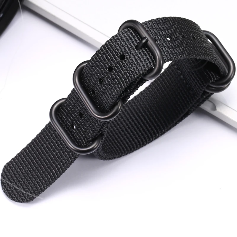 18mm 20mm 22mm 24mm Nylon Strap For Timex Seiko Band   Five Rings Heavy Duty Buckle Men Women Canvas Bracele Watch Accessories