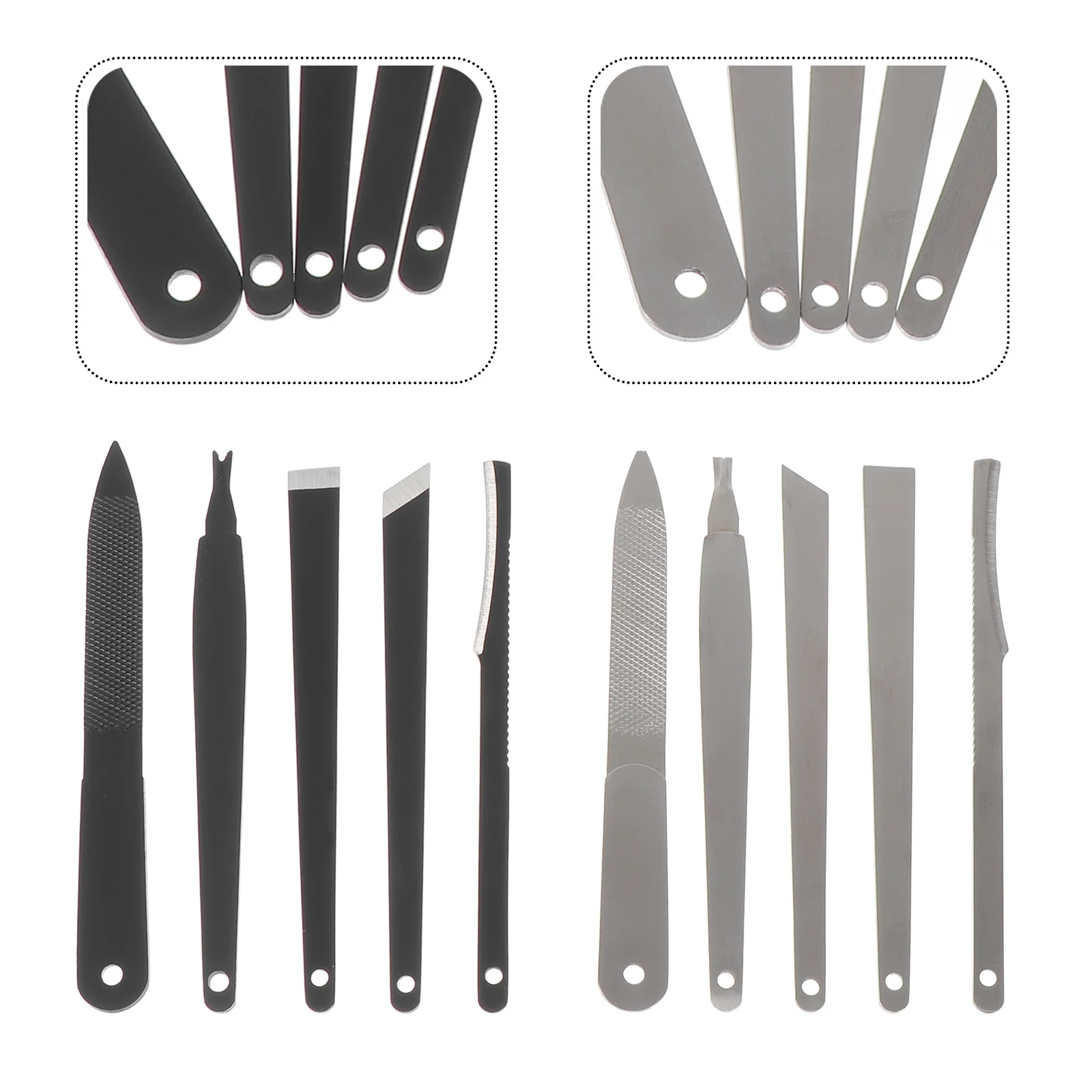 10개입 휴대용 발 각질 제거기 실용적인 페디큐어 도구 키트 내구성 있는 손톱 다듬기 액세서리 발 관리 세트