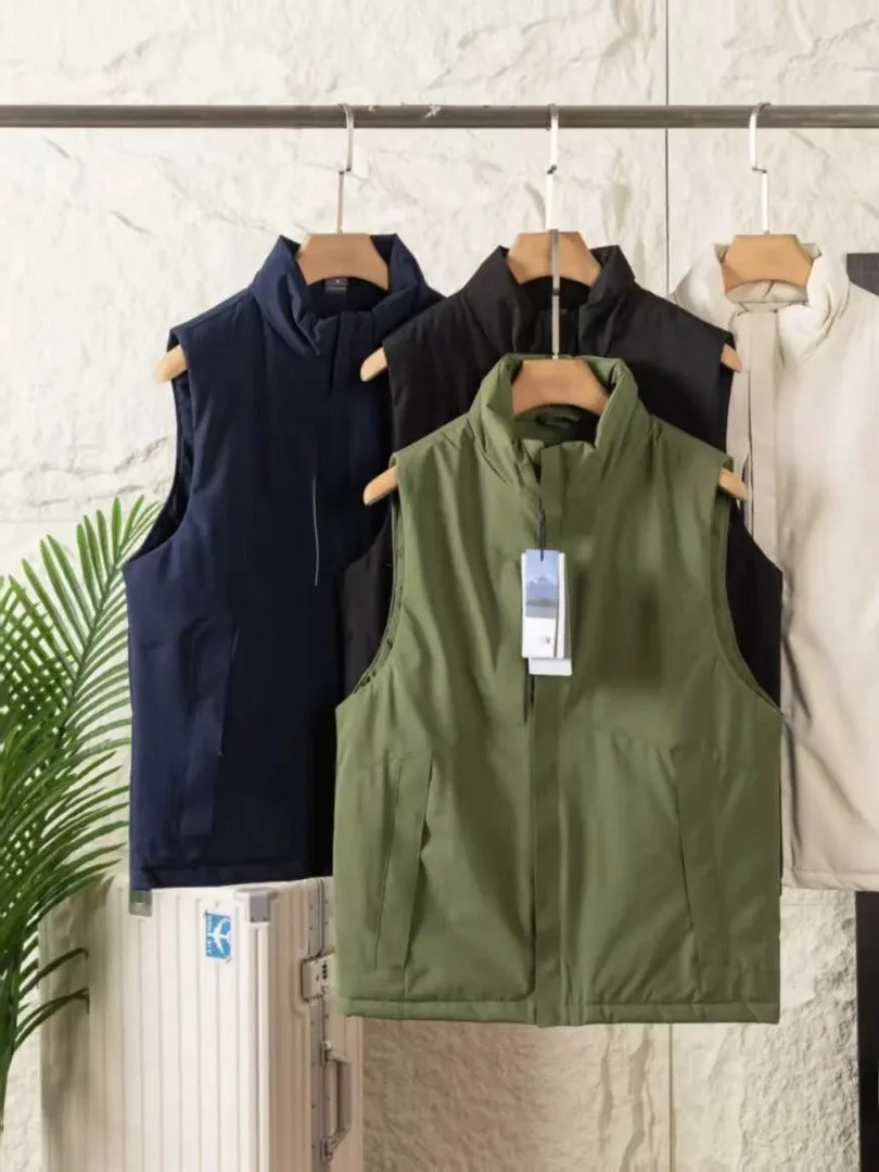 

Мужской уличный жилет из мягкого хлопка с 3D-кроем и клеевыми швами, осенне-зимний, модный, городской стиль, повседневная одежда