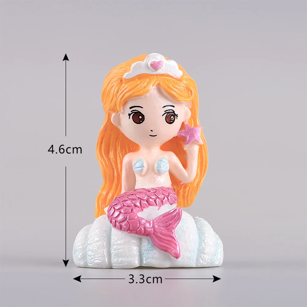 

6 pcs Resin Shell Mermaid Statue Sitting Mermaid On Shell Decor For Home Living Room Study Bedroom Garden Resin Crafts Micro