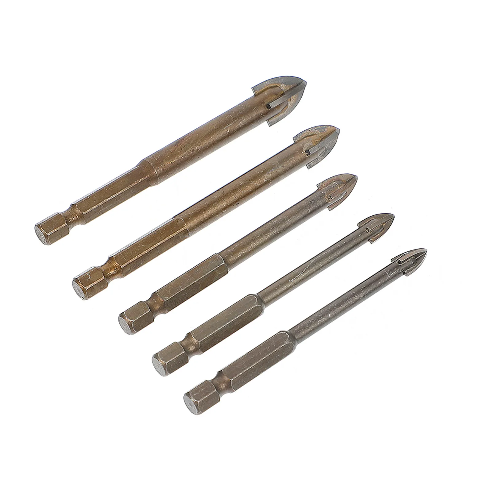 

5Pcs Drill Bit Set Tile Glass Metal Drilling Tools Triangle Hole Opener Electric Drill Bit Multipurpose Drilling Accessories