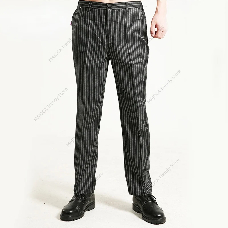 黒シェフパンツレストランキッチンスタッフ作業服ズボンルーズシェフ服調理キッチン服男性用
