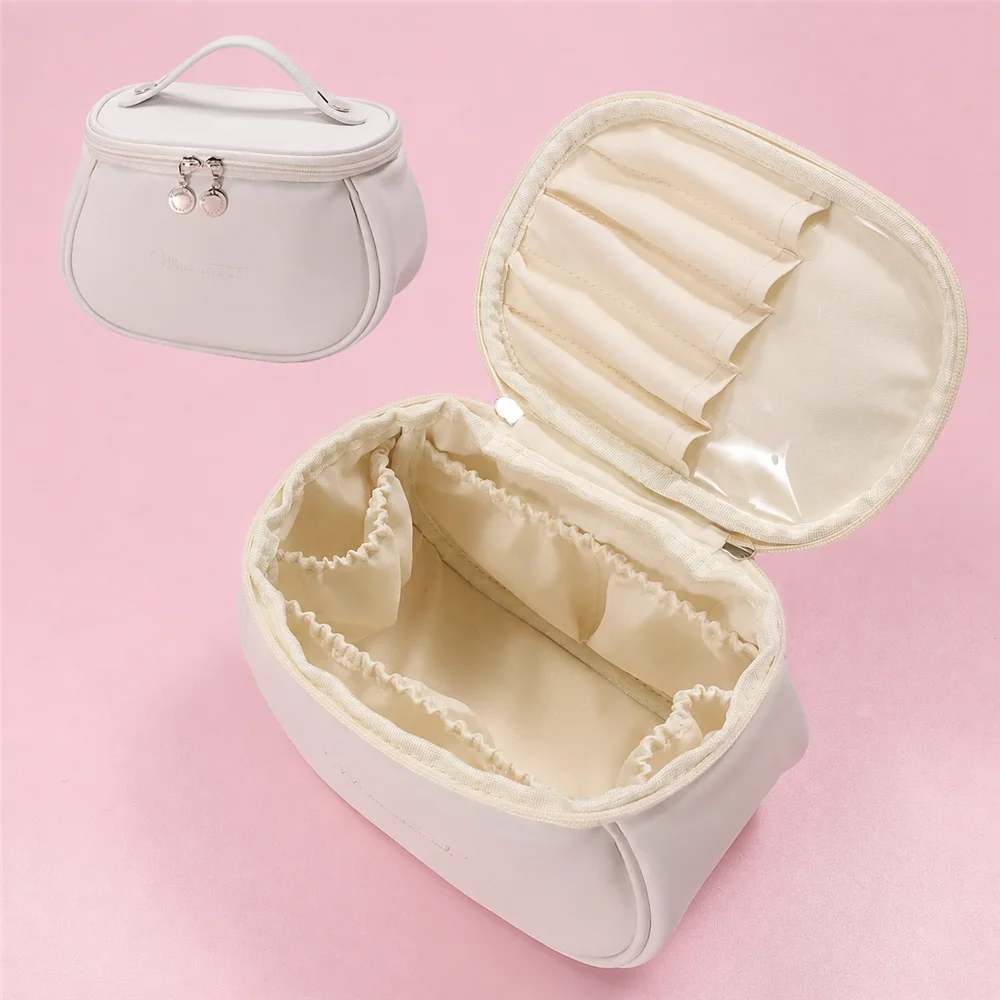 Große, tragbare, hochwertige, wasserdichte Kosmetiktasche für Damen, große PU-Leder-Waschtasche, Reise-Kosmetik-Aufbewahrungstasche – Detail 8