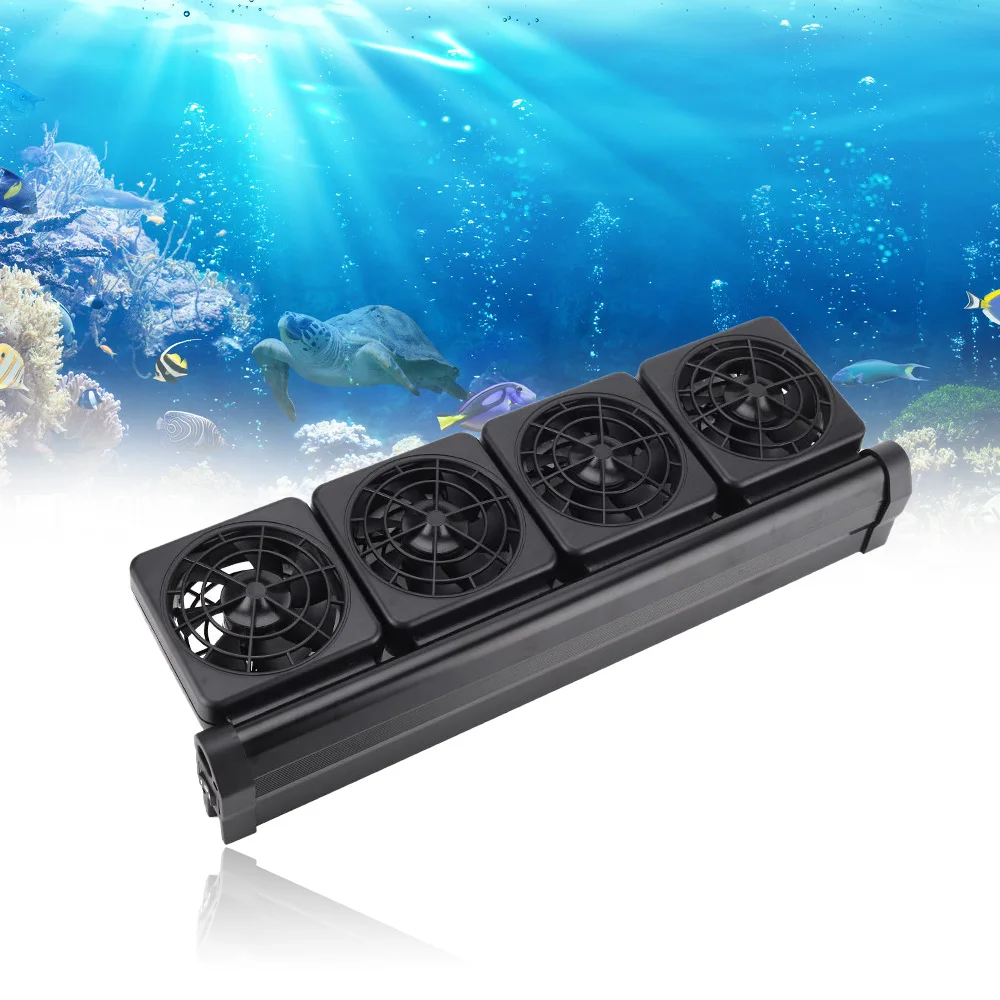 

Aquarium Cooling Fan System 1-6 Head Black Plastics 100-240V Input DC12V Output 2-4℃ Temperature Drop for Salt Fresh Water Fish
