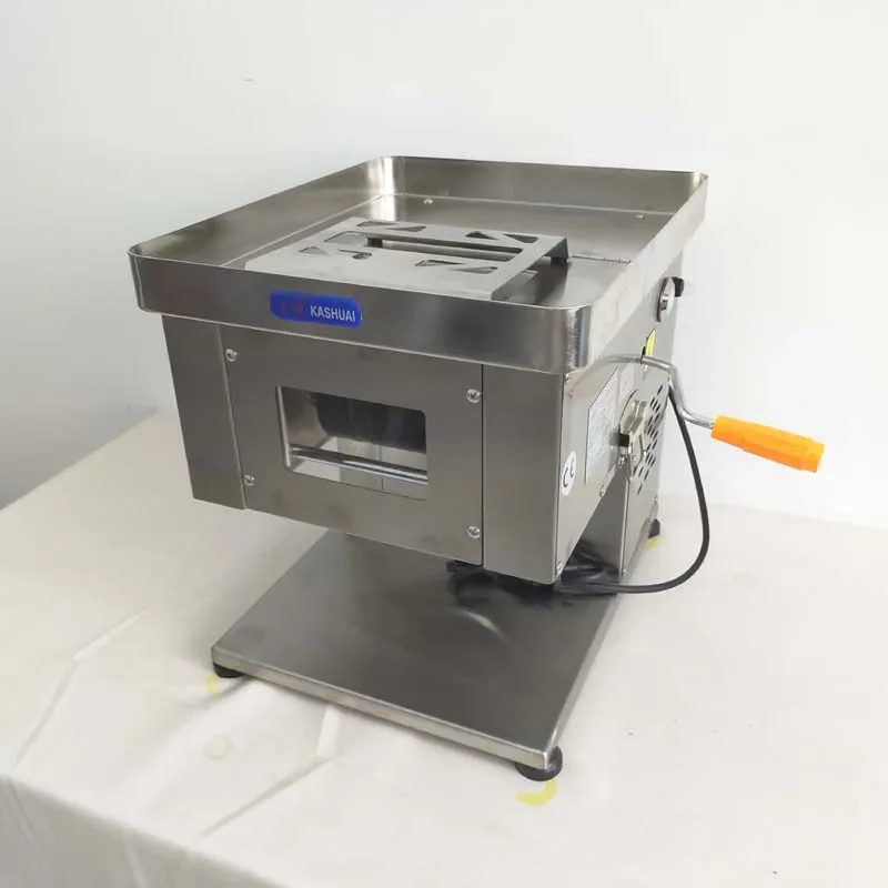 Image of Fleischschneidemaschine Gewerbliche Fleischschneidemaschine Edelstahl Elektrischer Aufschnittschneider für Gemüse Schweinefleisch Lamm